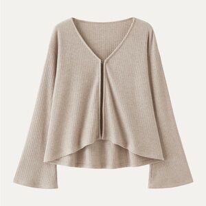 OGL V Neck Flare Long Sleeve Cardigan